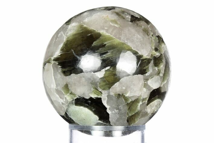 Polished Albite With Green Mica Sphere #342141